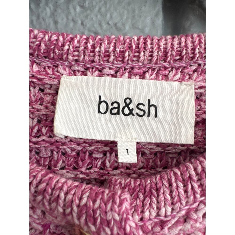 BA&SH Guspa Knit Marbled Cardigan in Rose size S - Picture 3 of 4